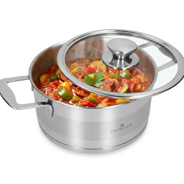 ZWIEGER CALDO Komplet garnki z pokrywkami 8 el stal nierdzewna