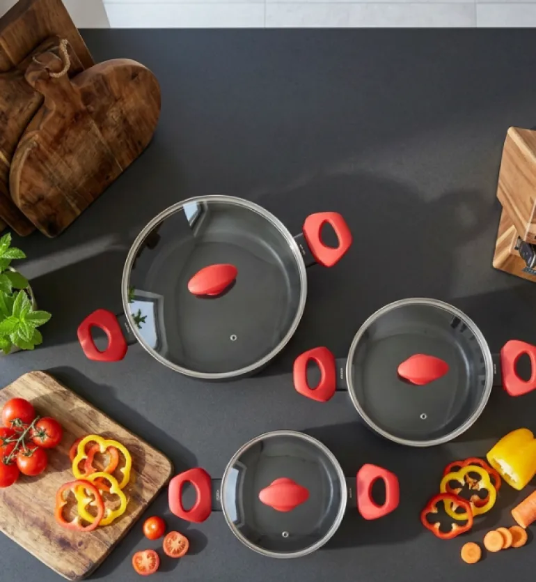 ZWIEGER CARMINA Komplet 3 garnków z pokrywkami 16, 18, 24 cm | indukcja | aluminium