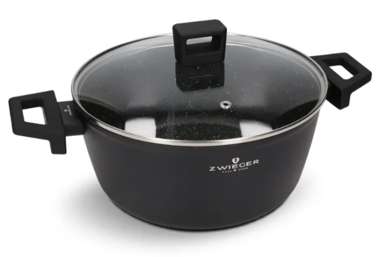 ZWIEGER FORTE Garnek 4,5 L z pokrywką 24 cm / czarny / aluminium