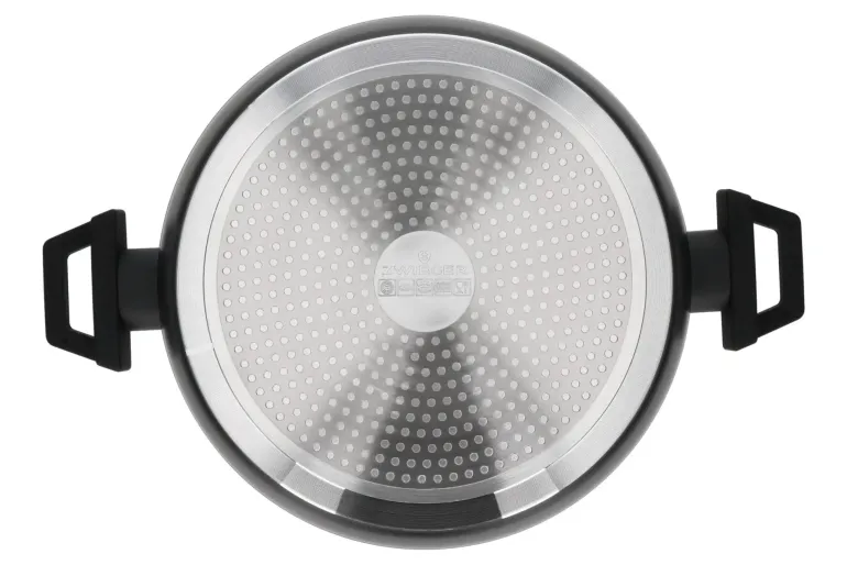 ZWIEGER FORTE Garnek płaski 3,8 L z pokrywką 28 cm / czarny / aluminium
