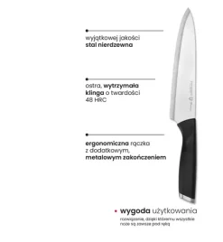 ZWIEGER FORTE III Komplet 5 noży kuchennych w czarnym bloku / stal nierdzewna + tworzywo PP