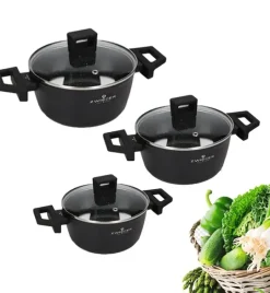 ZWIEGER FORTE Komplet garnków z pokrywkami 6 el /18, 20, 24 cm / aluminium