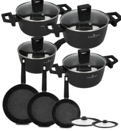 ZWIEGER FORTE Komplet garnków z pokrywkami 8 el /16, 18, 20, 24 cm + Patelnia 20, 24, 28 cm+ pokrywki silikonowe / aluminium