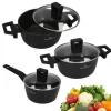 ZWIEGER FORTE Komplet garnków z pokrywkami 6 el /16, 18, 20 cm + Patelnie 20, 24, 28 cm + Brytfanna VERON / aluminium