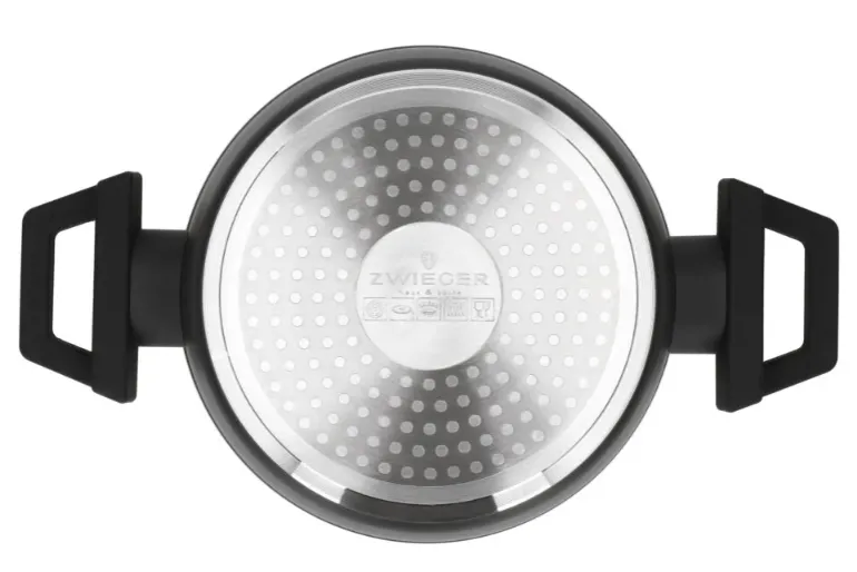 ZWIEGER FORTE Komplet garnków z pokrywkami 6 el /16, 18, 20 cm + Patelnie 20, 24, 28 cm + Brytfanna VERON / aluminium