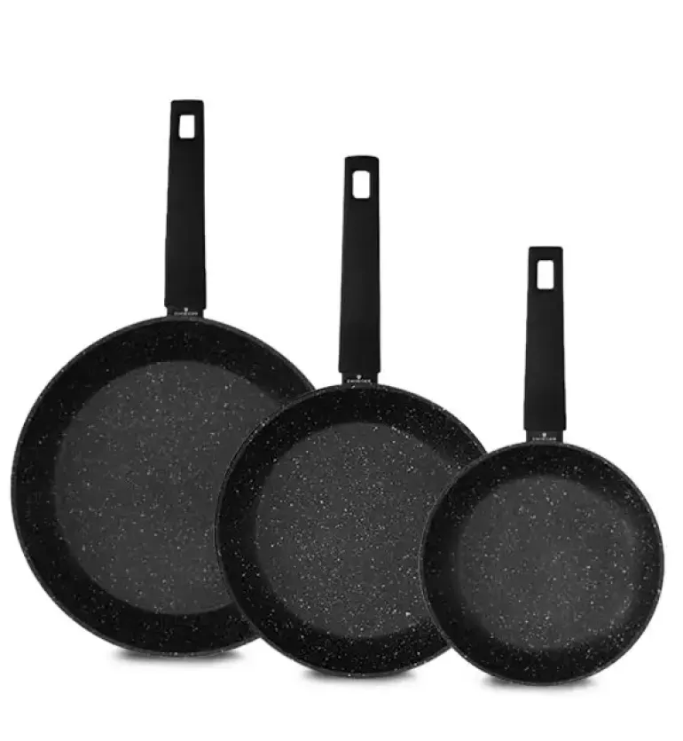 ZWIEGER FORTE Komplet garnków z pokrywkami 6 el /16, 18, 20 cm + Patelnie 20, 24, 28 cm + Brytfanna VERON / aluminium