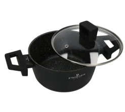 ZWIEGER FORTE Komplet garnków z pokrywkami 6 el /16, 18, 20 cm + Patelnia 20, 24, 28 cm + pokrywki Zwieger / aluminium