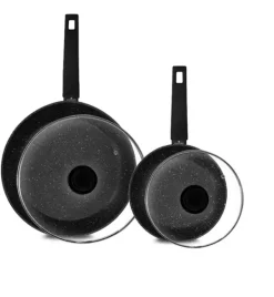 ZWIEGER FORTE Komplet patelnie aluminiowe 20, 28 cm / powłoka granitowa PFLUON + pokrywki