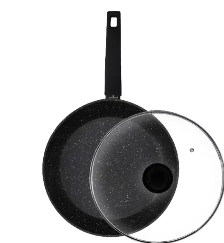 ZWIEGER FORTE Komplet patelnie aluminiowe 20, 28 cm / powłoka granitowa PFLUON + pokrywki