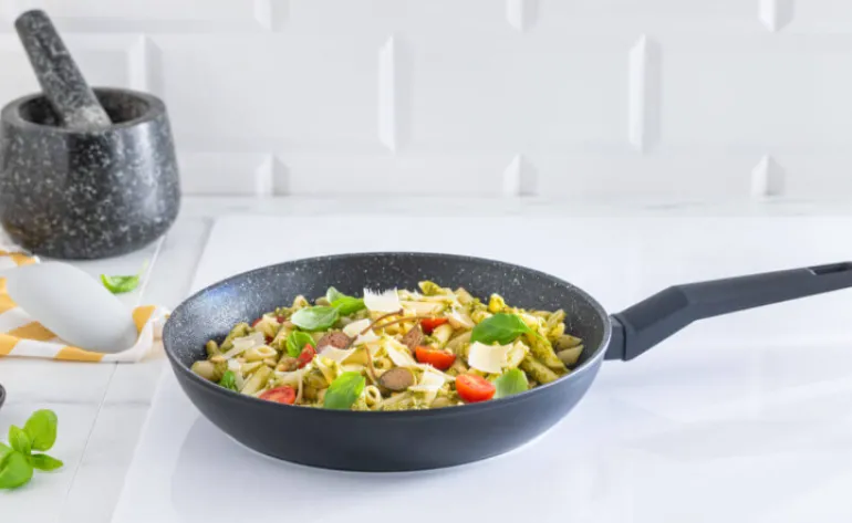 ZWIEGER FORTE Komplet patelnie aluminiowe 20, 28 cm / powłoka granitowa PFLUON + pokrywki