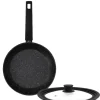 ZWIEGER FORTE Komplet patelnia aluminiowa 24 cm / powłoka granitowa PFLUON + pokrywka silikonowa