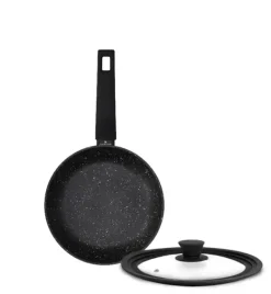 ZWIEGER FORTE Komplet patelnie aluminiowe 20, 28 cm / powłoka granitowa PFLUON + pokrywki silikonowe