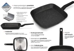 ZWIEGER FORTE Patelnia grillowa 28 cm / powłoka granitowa PFLUON / indukcja