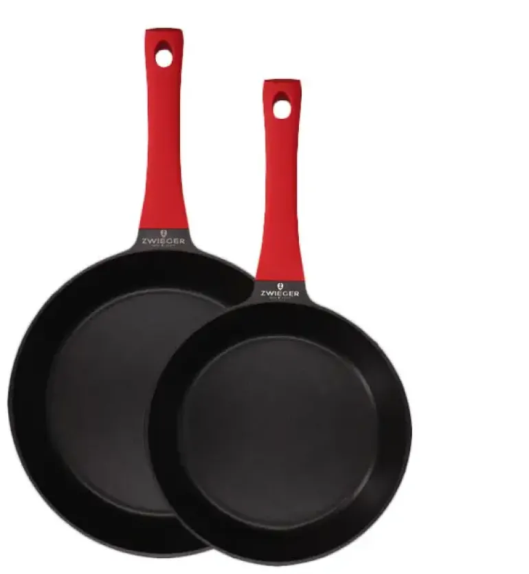 ZWIEGER KLASSIKER Komplet garnków z pokrywkami 11 el / stal nierdzewna SS 304 + Patelnie Obsidian 24, 28 cm