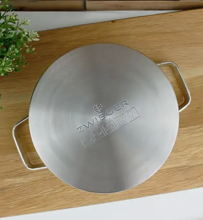 ZWIEGER KLASSIKER Komplet garnków z pokrywkami 11 el / stal nierdzewna SS 304 + Patelnie Obsidian 24, 28 cm