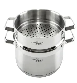 ZWIEGER KLASSIKER Komplet garnków z pokrywkami 11 el / stal nierdzewna SS 304 + Patelnie Obsidian 20, 28 cm