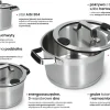 ZWIEGER KLASSIKER PRO BLACK Komplet garnków z pokrywkami 8 el / stal nierdzewna