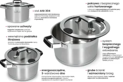 ZWIEGER KLASSIKER PRO BLACK Komplet garnków z pokrywkami 8 el / stal nierdzewna