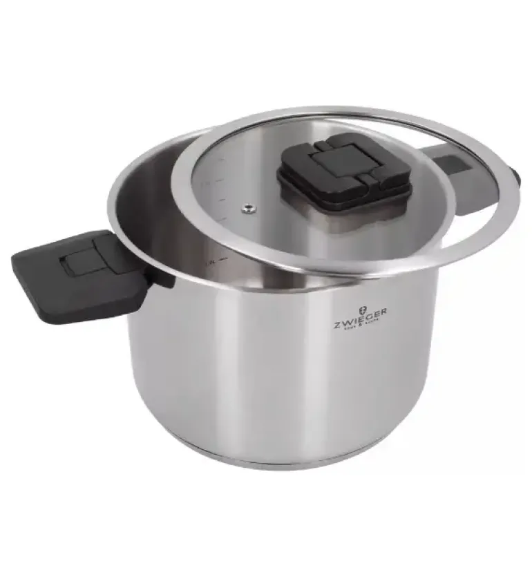 ZWIEGER KOMPACT BLACK Komplet 3 garnków z pokrywkami / stal nierdzewna