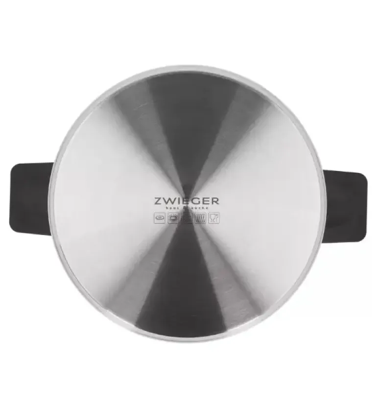 ZWIEGER KOMPACT BLACK Komplet 3 garnków z pokrywkami / stal nierdzewna