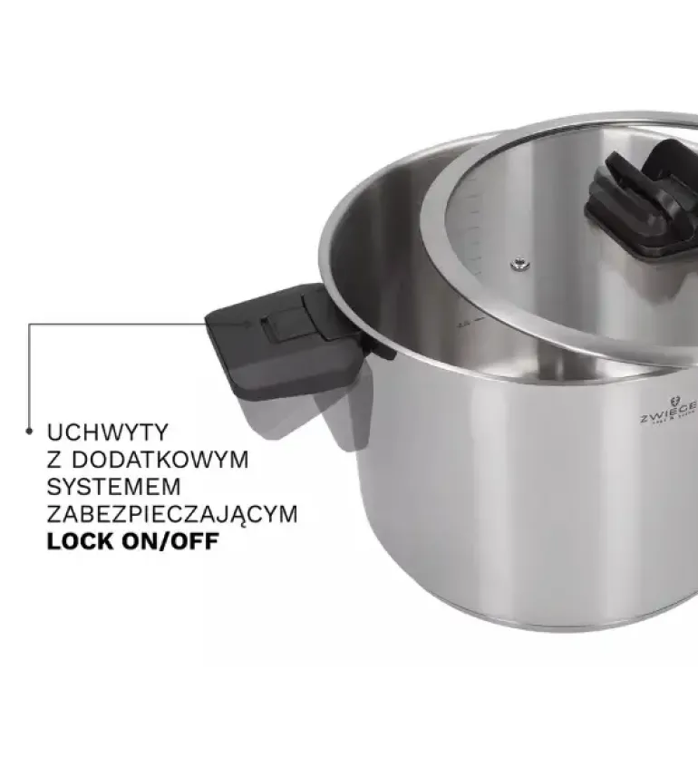 ZWIEGER KOMPACT BLACK Komplet 3 garnków z pokrywkami / stal nierdzewna