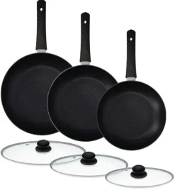 ZWIEGER LOVRO Komplet Patelnia 20, 24, 28 cm + pokrywki | aluminium | powłoka PFLUON indukcja