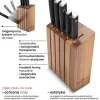 ZWIEGER MAGNETO Komplet 5 noży w bloku drewnianym / stal nierdzewna + drewno akacjowe + ostrzałka NN