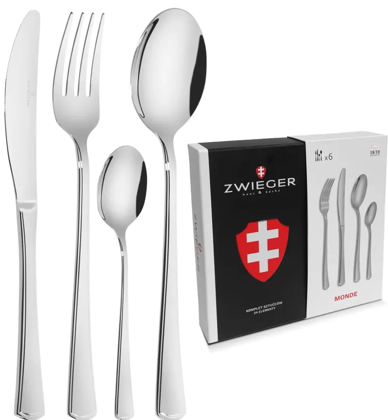 ZWIEGER MONDE Sztućce Komplet 24 elementy dla 6 osób - stal 18/10