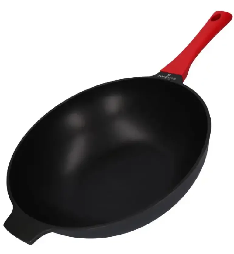 ZWIEGER OBSIDIAN Komplet Garnki 6 el z pokrywkami 5,5l/ 3,5l/ 2l + Rondel + Patelnie 20, 24, 28 cm + Wok 32 cm / GREBLON