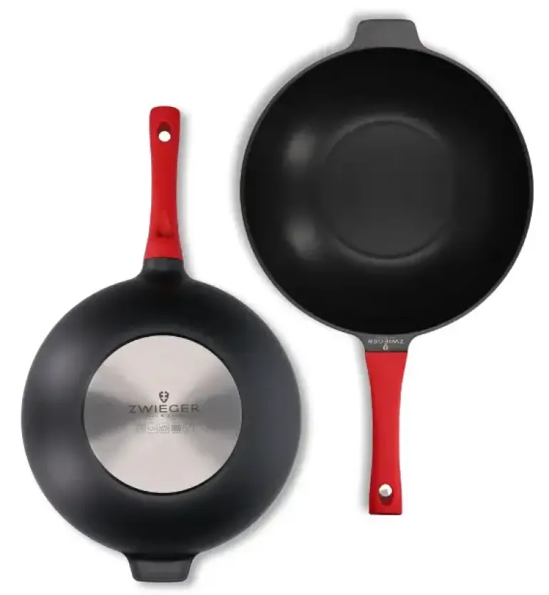 ZWIEGER OBSIDIAN Komplet Garnki 6 el z pokrywkami 5,5l/ 3,5l/ 2l + Rondel + Patelnie 20, 24, 28 cm + Wok 32 cm / GREBLON