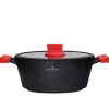 ZWIEGER OBSIDIAN Komplet Garnki 6 el z pokrywkami 5,5l/ 3,5l/ 2l +garnki luz +patelnia 20, 24, 28 cm / GREBLON