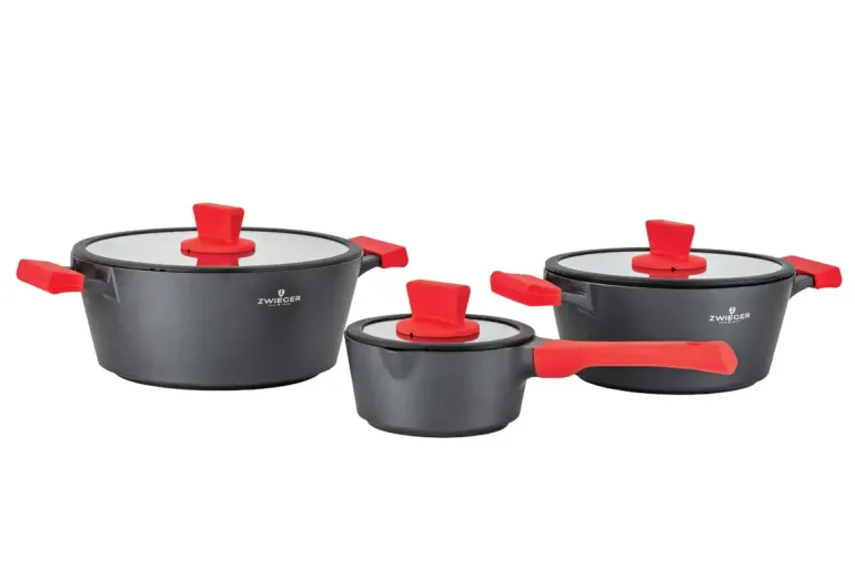 ZWIEGER OBSIDIAN Komplet garnków z pokrywkami 1l, 3l, 5l/ GREBLON C3+