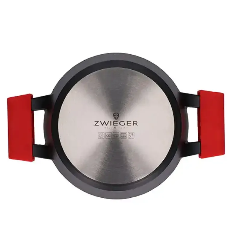 ZWIEGER OBSIDIAN Komplet Garnki 6 el z pokrywkami 5,5l/ 3,5l/ 2l +patelnia 20, 24, 28 cm / GREBLON
