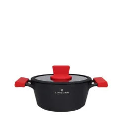 ZWIEGER OBSIDIAN Komplet Garnki 6 el z pokrywkami 5,5l/ 3,5l/ 2l +rondel / GREBLON C3+