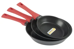 ZWIEGER OBSIDIAN Komplet patelni 24,28 cm + patelnia grillowa 28 cm + pokrywka 24, 28 cm / powłoka GREBLON C3+ non- stick