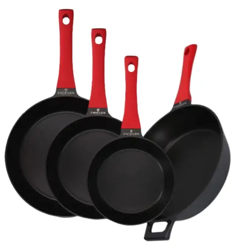 ZWIEGER OBSIDIAN Komplet Patelni 20, 24, 28 cm + Patelnia Głęboka 28 cm / powłoka GREBLON non- stick