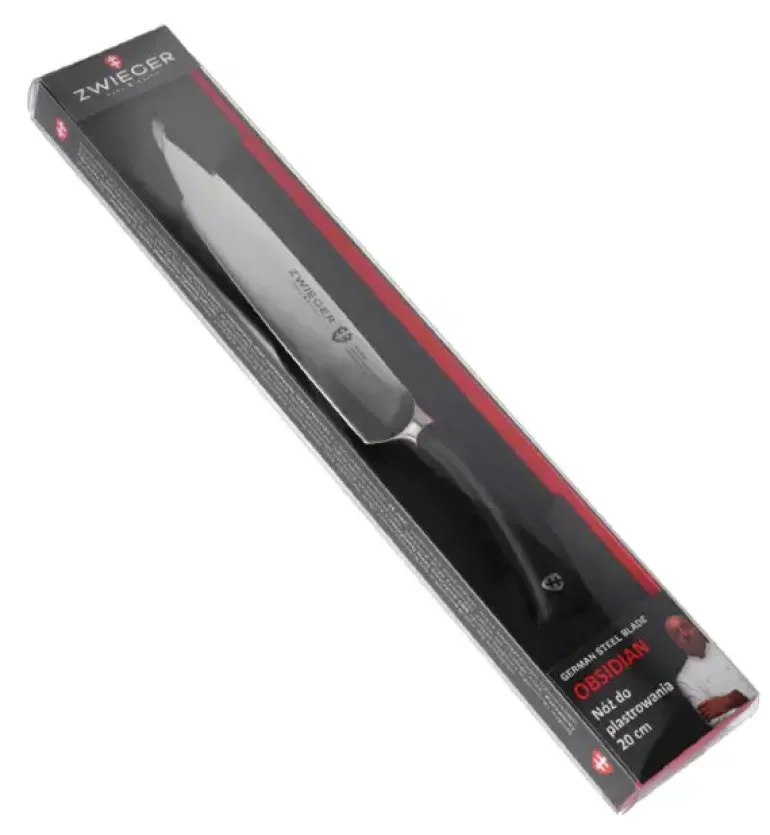ZWIEGER OBSIDIAN Nóż kuchenny / do plastrowania 20 cm / niemiecka stal nierdzewna
