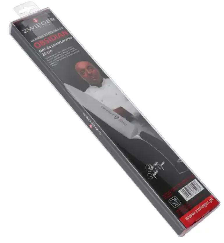 ZWIEGER OBSIDIAN Nóż kuchenny / do plastrowania 20 cm / niemiecka stal nierdzewna