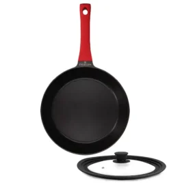 ZWIEGER OBSIDIAN Patelnia 28 cm powłoką GREBLON non- stick + pokrywka uniwersalna Tadar