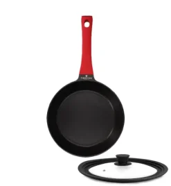 ZWIEGER OBSIDIAN Patelnia 24 cm powłoką GREBLON non- stick + pokrywka uniwersalna Tadar
