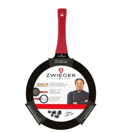ZWIEGER OBSIDIAN Patelnia 24 cm powłoką GREBLON non- stick + pokrywka uniwersalna Tadar