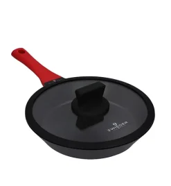 ZWIEGER OBSIDIAN Patelnia 24 cm + pokrywka / powłoka GREBLON C3+ non- stick
