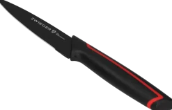 ZWIEGER RED LINE Komplet 4 noży w bloku drewnianym czarnym + nożyczki + ostrzałka RED LINE