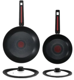 ZWIEGER RED LINE Komplet patelni 20, 28 cm + pokrywki silikonowe / powłoka TitanEX
