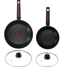 ZWIEGER RED LINE Komplet patelni 20, 28 cm + pokrywki szklane / powłoka TitanEX