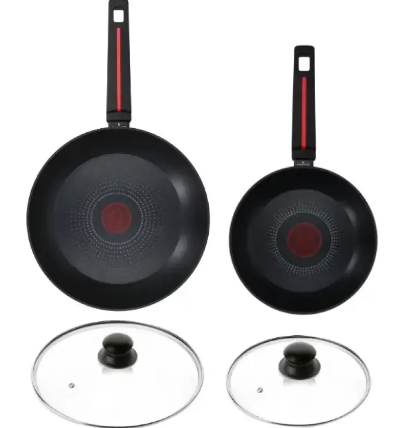 ZWIEGER RED LINE Komplet patelni 20, 28 cm + pokrywki szklane / powłoka TitanEX