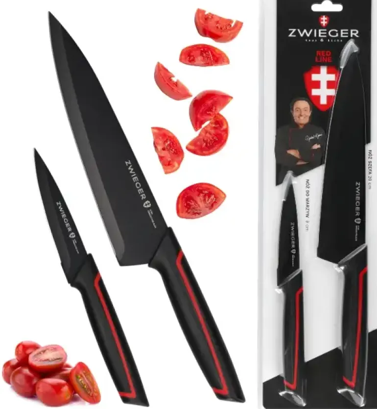 ZWIEGER RED LINE Zestaw noży 2 el / nóż szefa kuchni 20 cm + nóż do warzyw i owoców 9 cm