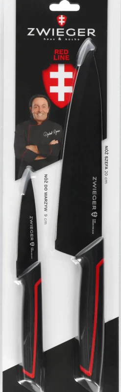 ZWIEGER RED LINE Zestaw noży 2 el / nóż szefa kuchni 20 cm + nóż do warzyw i owoców 9 cm