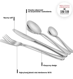 ZWIEGER VARELLO Sztućce Komplet 48 elementów dla 12 osób - stal 18/10