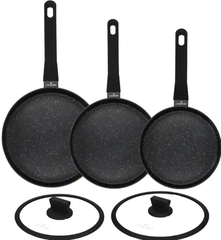 ZWIEGER VERON Komplet patelni 20, 24, 28 cm + Pokrywki Zwieger 24, 28 cm